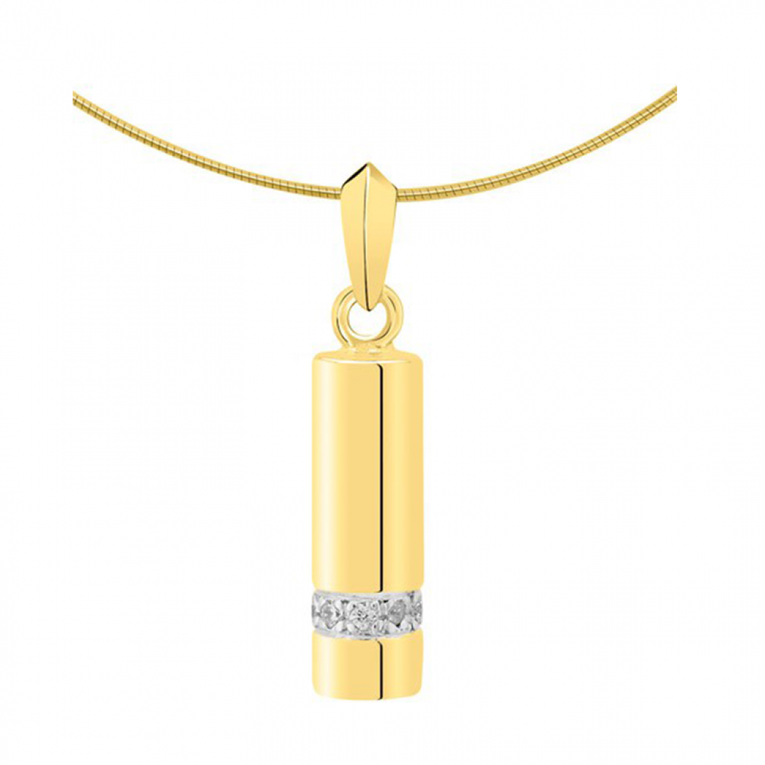 Bicolor gouden buis ashanger 1431B met diamant