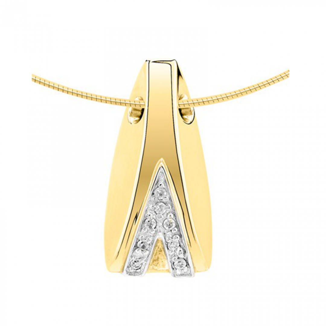 Bicolor gouden fantasie ashanger met diamant 1561B