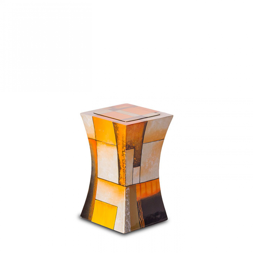 Glasfiber mini urn modern geel GFU222S