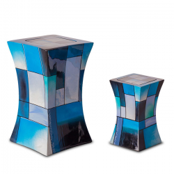 Glasfiber mini urn modern blauw GFU220S