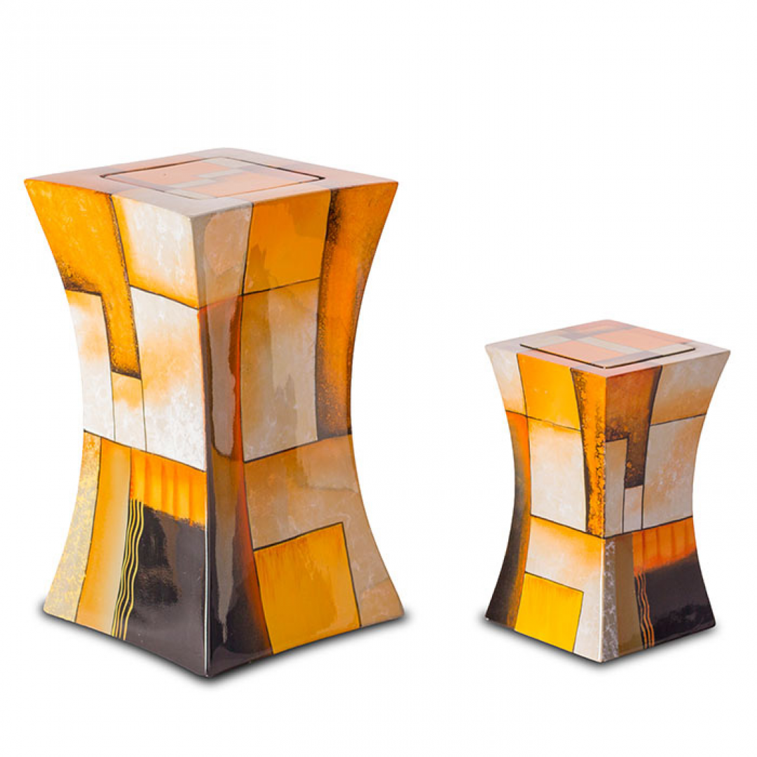 Glasfiber urn modern geel GFU222