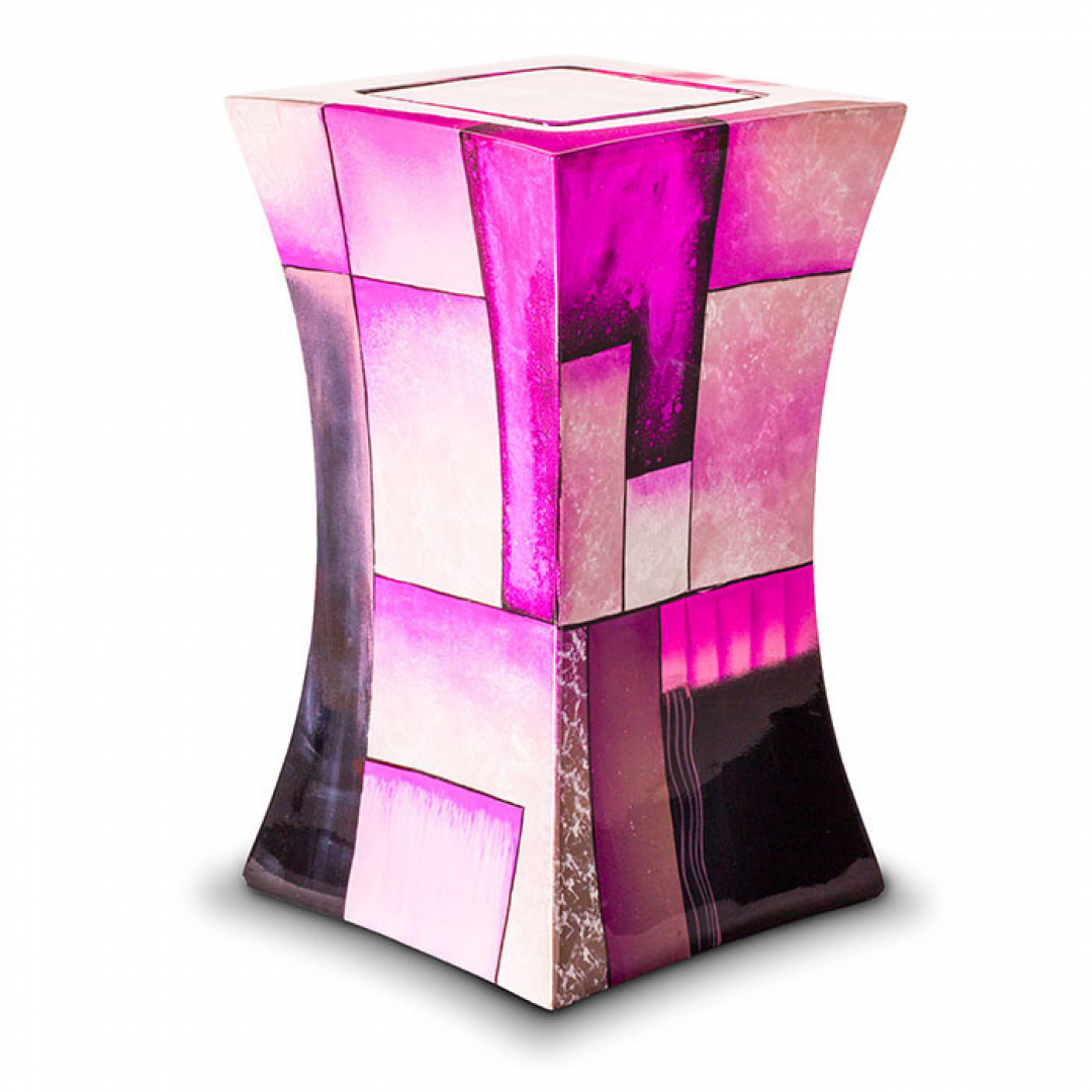 Glasfiber urn modern roze GFU221