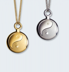 Gouden ashanger rond bol yin yang in goud 219 GYY}