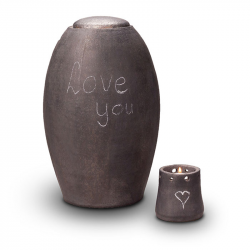 Keramiek beschrijfbare mini urn met waxinelichthouder KU305K
