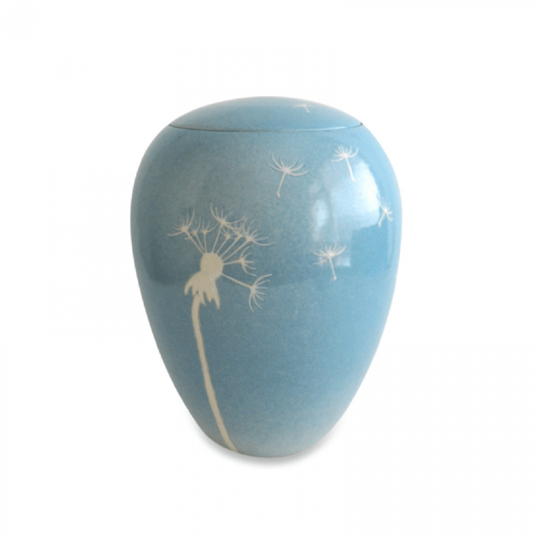 Keramiek urn met pluizebol UV15-3-1