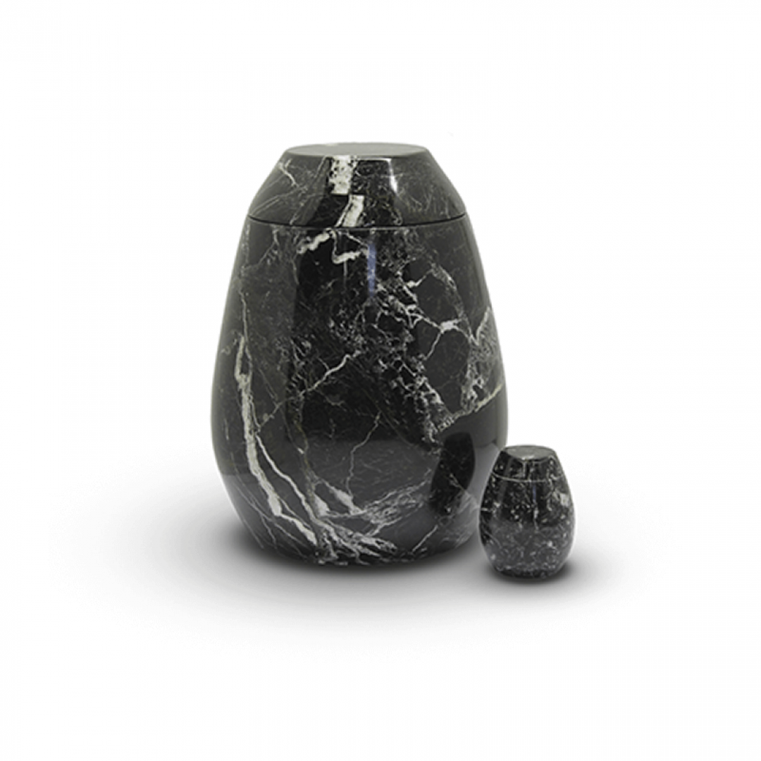Marmeren urn zwart grijs SU2981