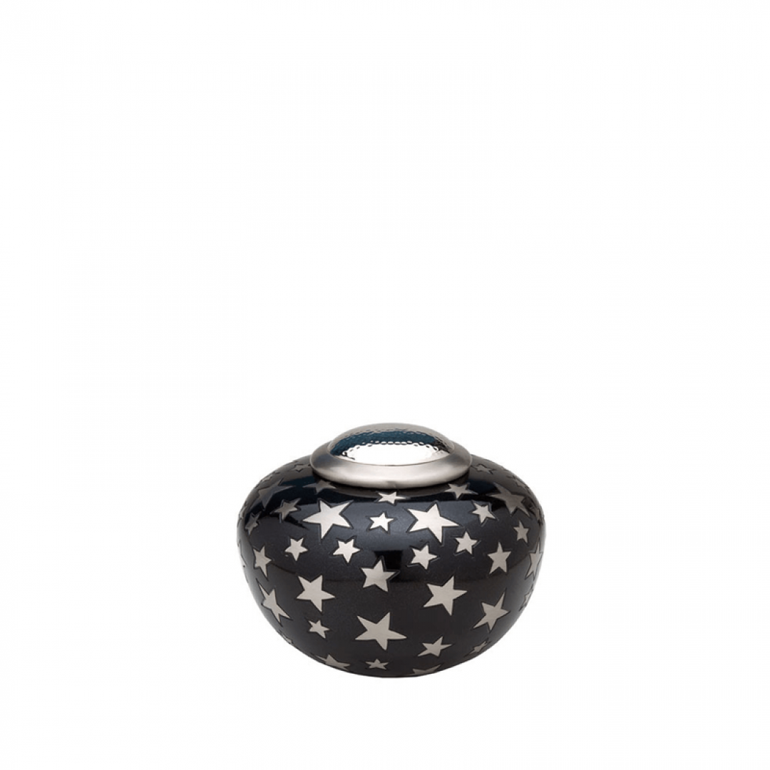 Messing urn zwart met sterren HU504