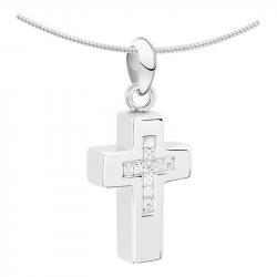 Zilveren kruis ashanger met zirkonia 1031Z}