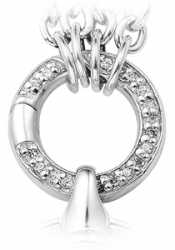 Zilveren ring (clip) voorzien van zirkonia's passend bij diverse ashangers - 112 SZ.}