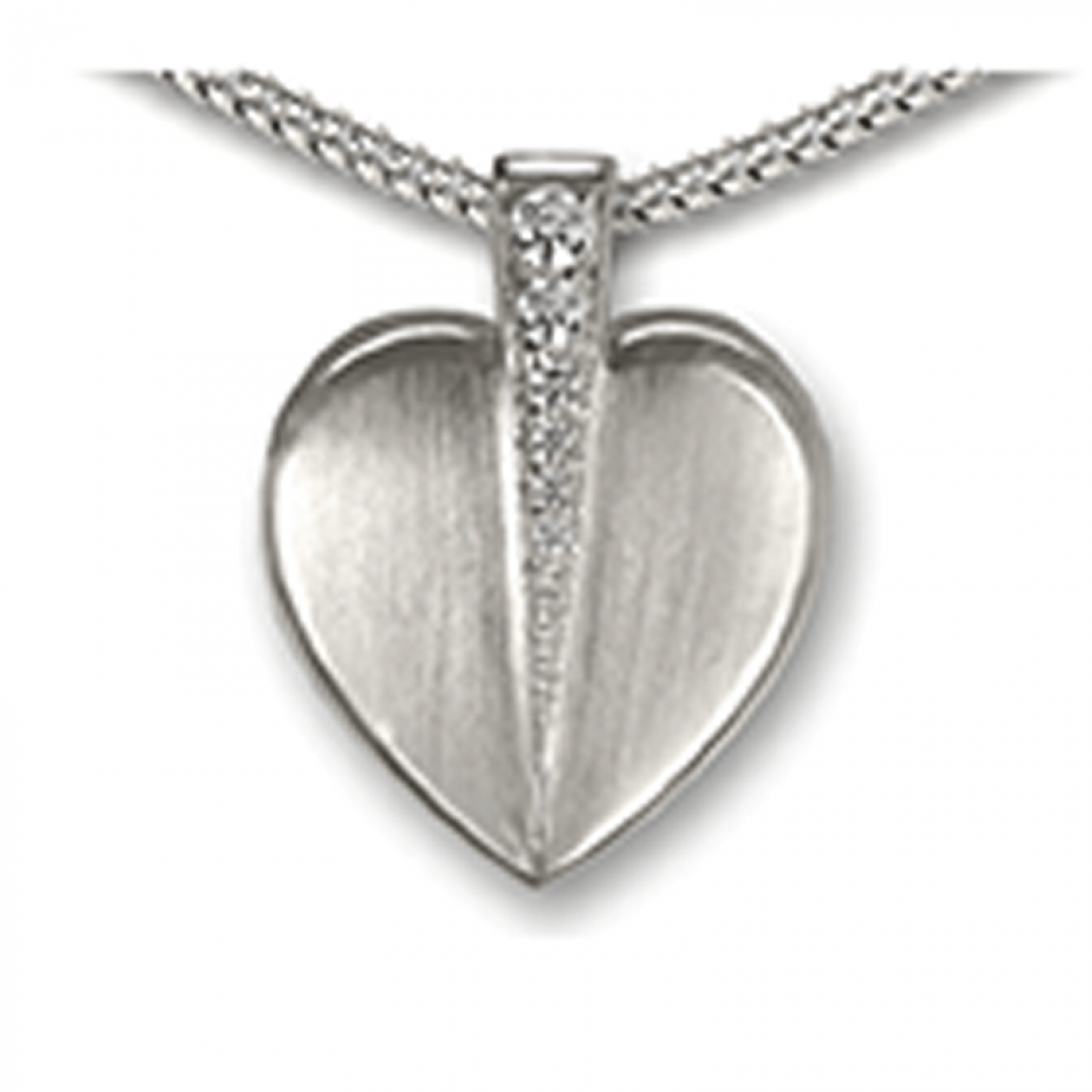 Zilveren hanger hart met zirkonia AH085