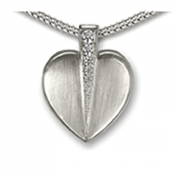 Zilveren hanger hart met zirkonia AH085}