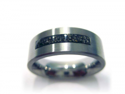 Zilveren ring met brede as streep- RS 006 S}