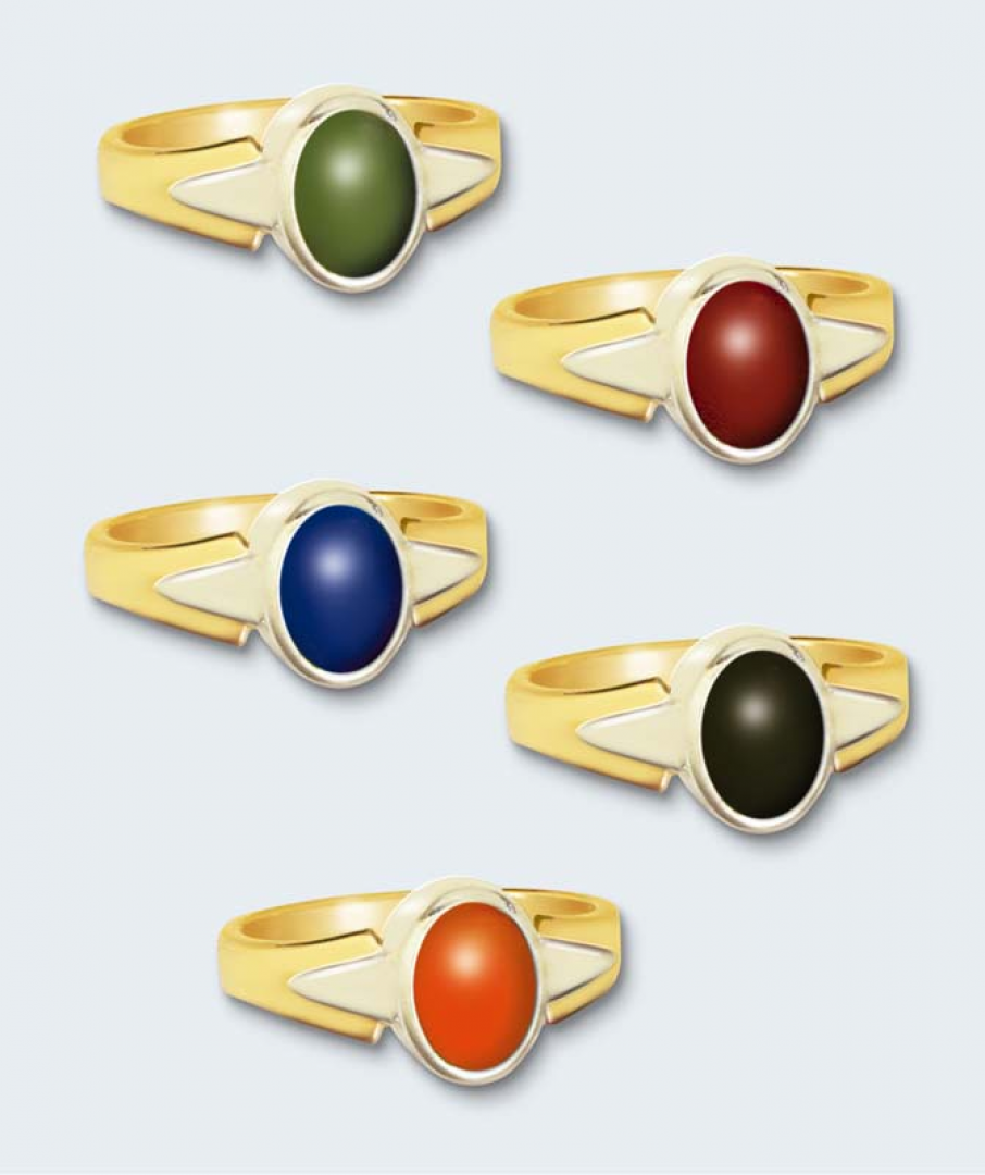 Bi-color gouden ring met ovale steen 608 ROGW
