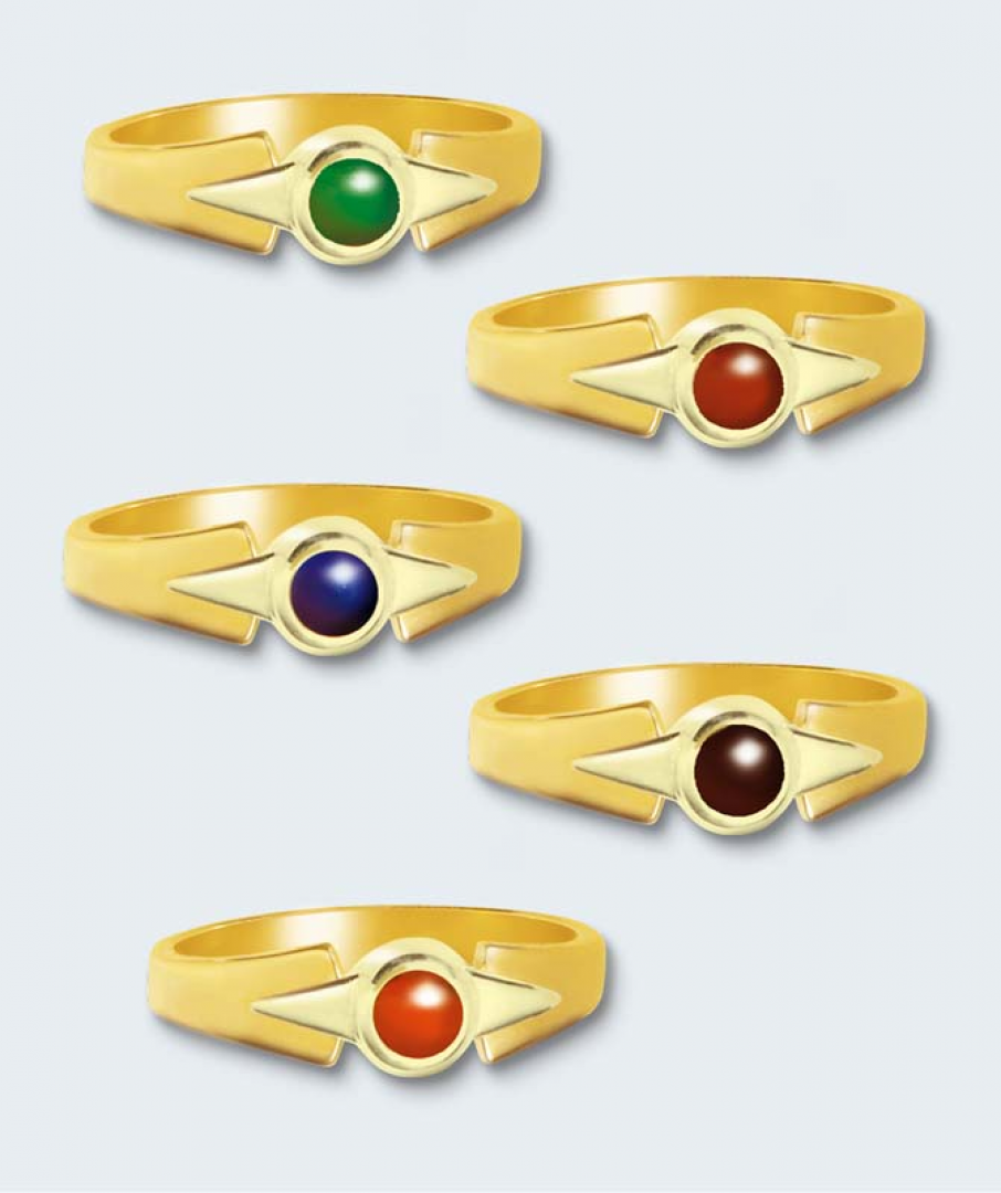Bi-color gouden ring met ronde steen 606 RRGW