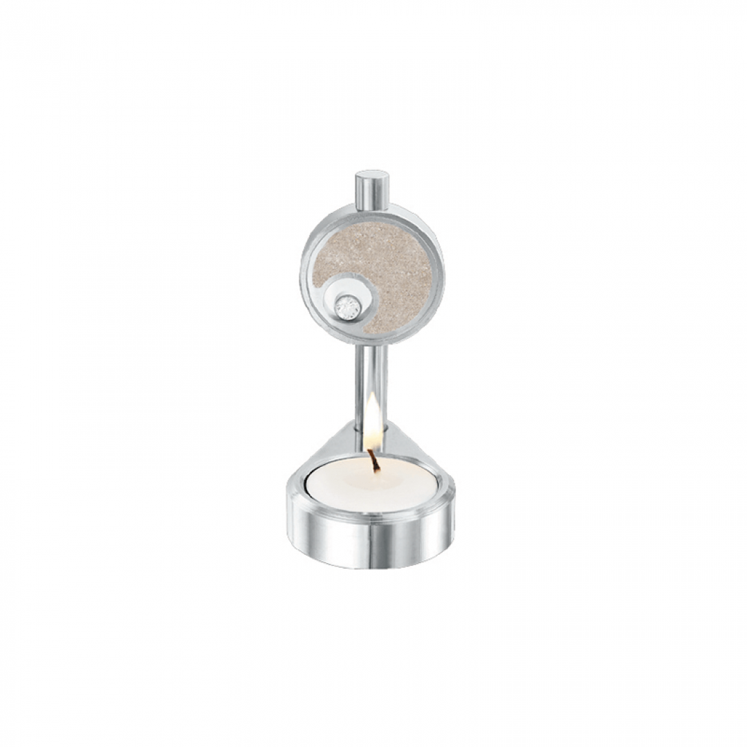 Aluminium kaars-urn met glas - 110 A