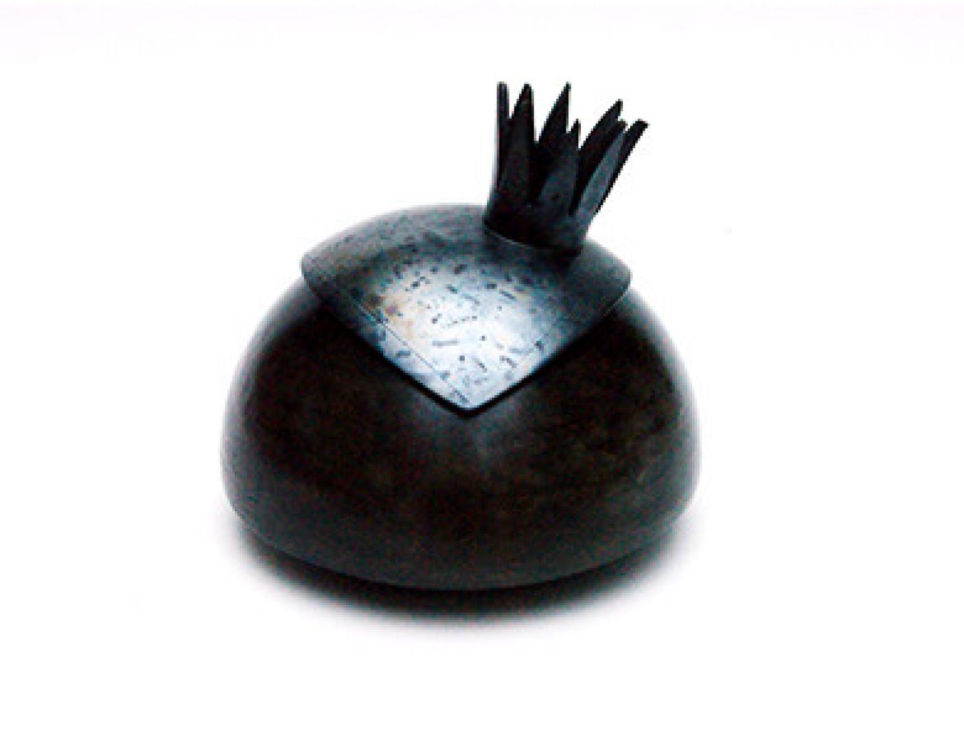 Dierenurn keramiek zwart met kroontje DU/kroontje(1,7)
