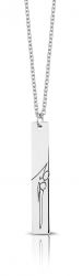Zilveren verticale bar hanger ketting 418 S}