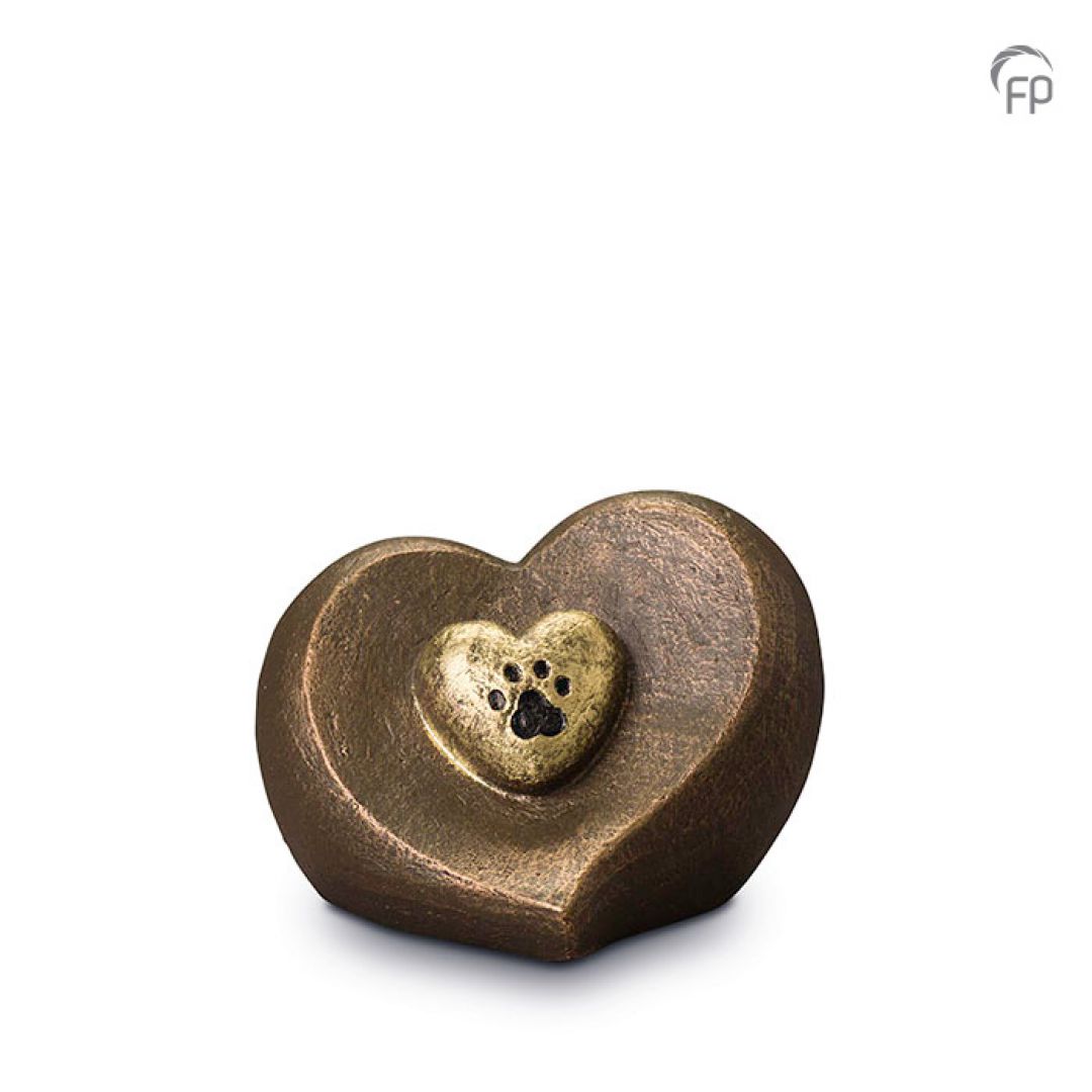 Keramische dieren art urn met bronzen afwerking UGK201