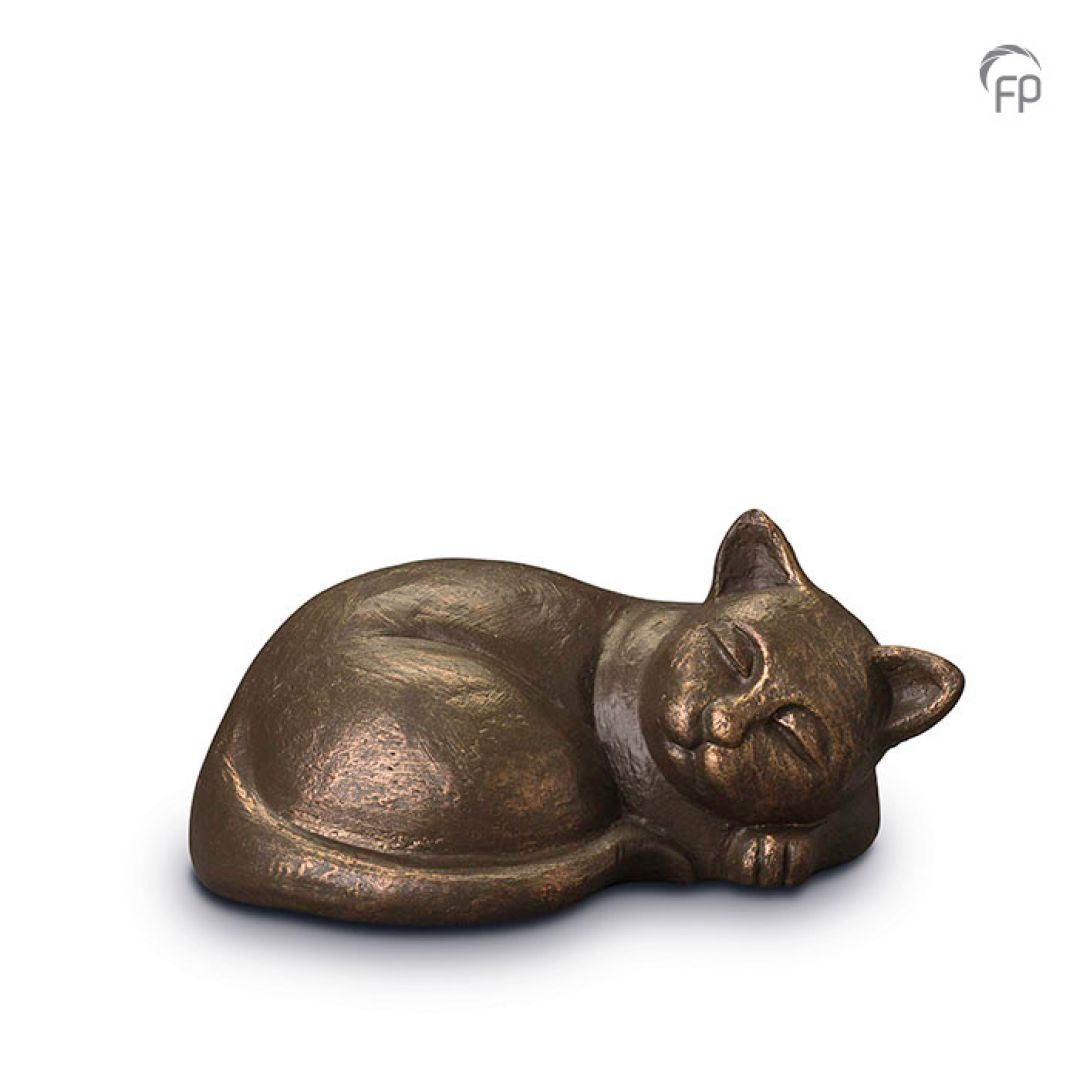 Keramische dieren art urn met bronzen afwerking UGK210