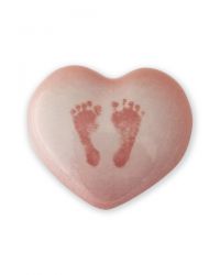 Keramiek baby urn hartje met voetafdrukjes KLU18-10-2}