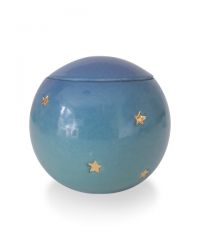 Keramiek baby urn met gouden sterren KLU18-7-1