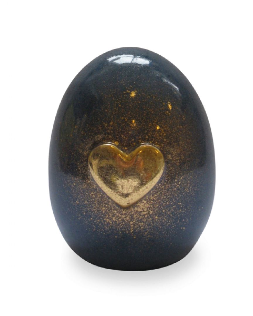 Keramiek kinder urn met gouden hart KU11-1-1
