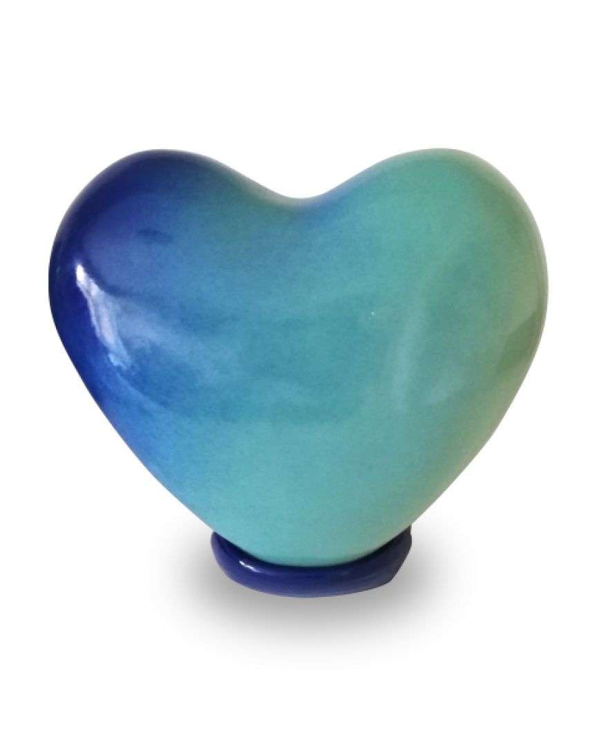 Keramiek urn hart met kleurennevel UV18-10-1BG