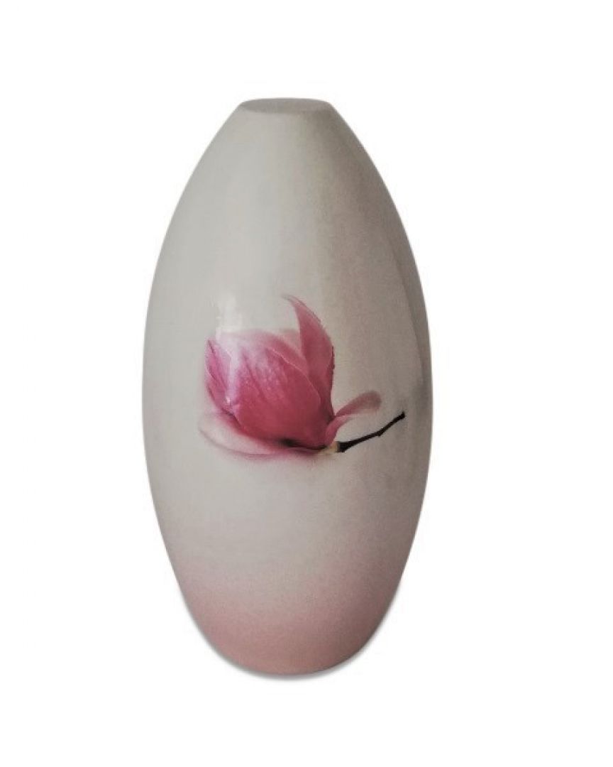 Keramiek urn met magnolia bloem UV19-5-1