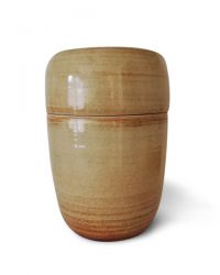 Keramiek urn cilinder ijzergeel UV20-1-1}