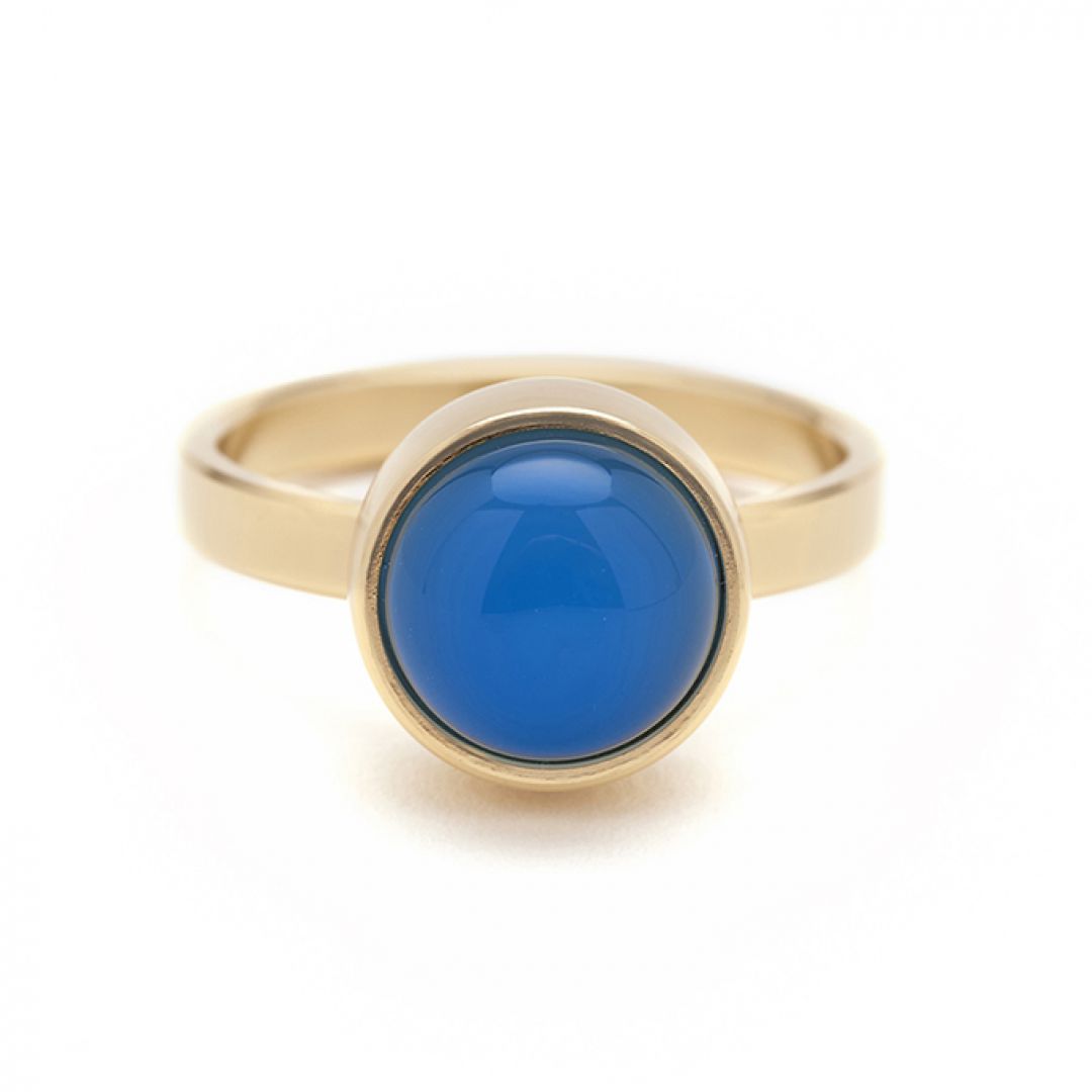 Gouden ring blauw agaat TB-RG-AGB