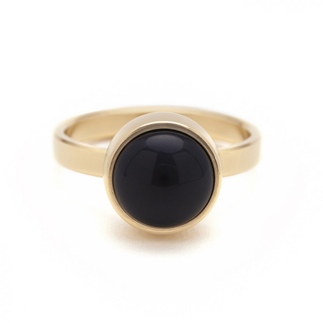 Gouden ring zwarte onyx TB-RG-ONB
