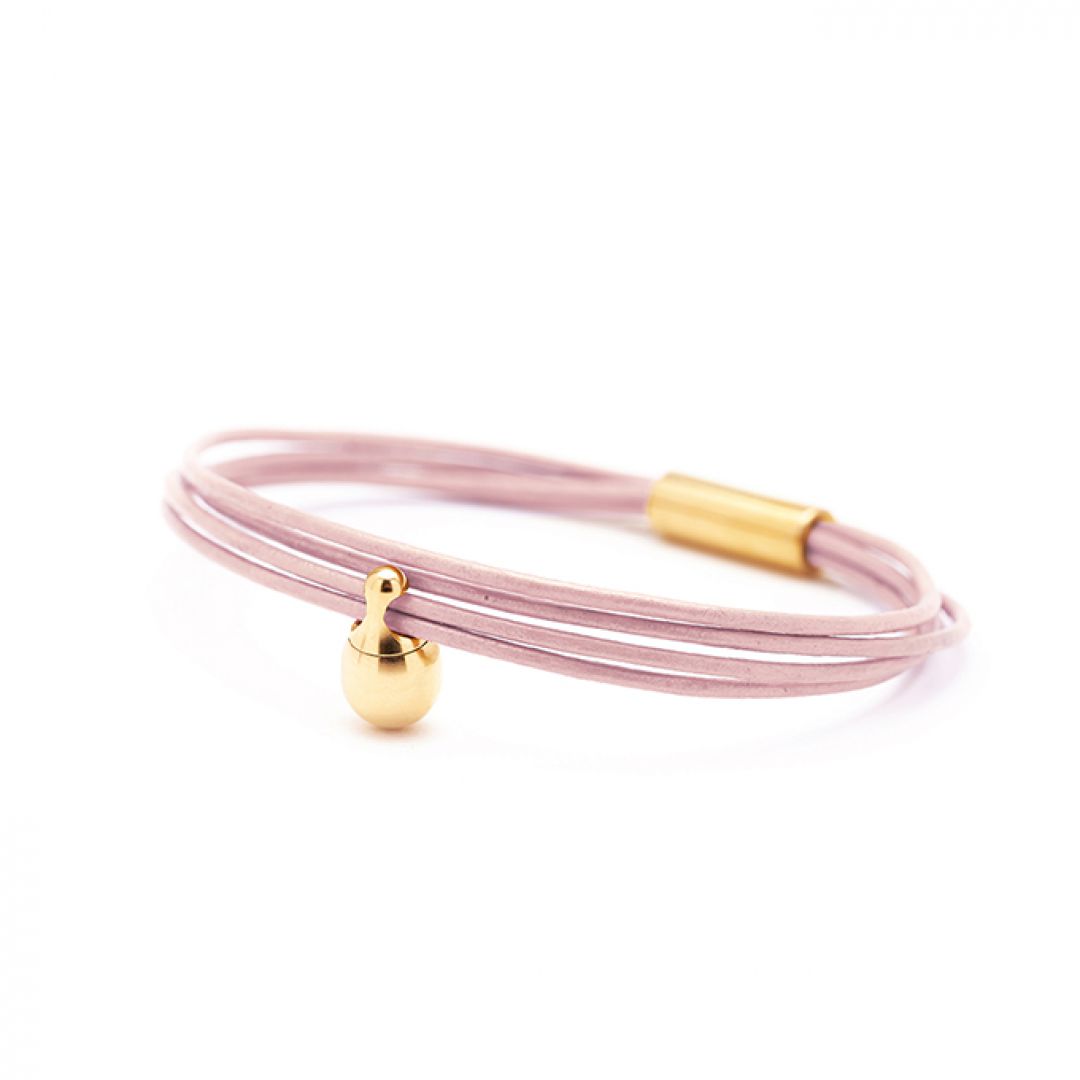 Dames gouden charm armband roze TB-CLG16