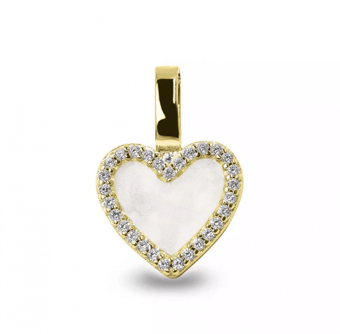 139 s Zilveren hars hanger hart met zirkonia
